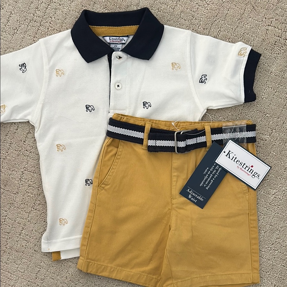 NWT, Hartstrings two-piece polo and shorts set